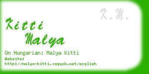 kitti malya business card